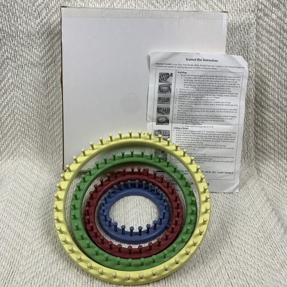 The Unbranded Brand Other - LOT Of 4 ROUND KNITTING LOOMS Knit Circular Hat Scarf Socks Stitch Sewing Craft
